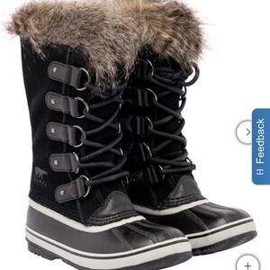 NWT Sorel Joan of Arctic Boot - Black and Gray, Size 8